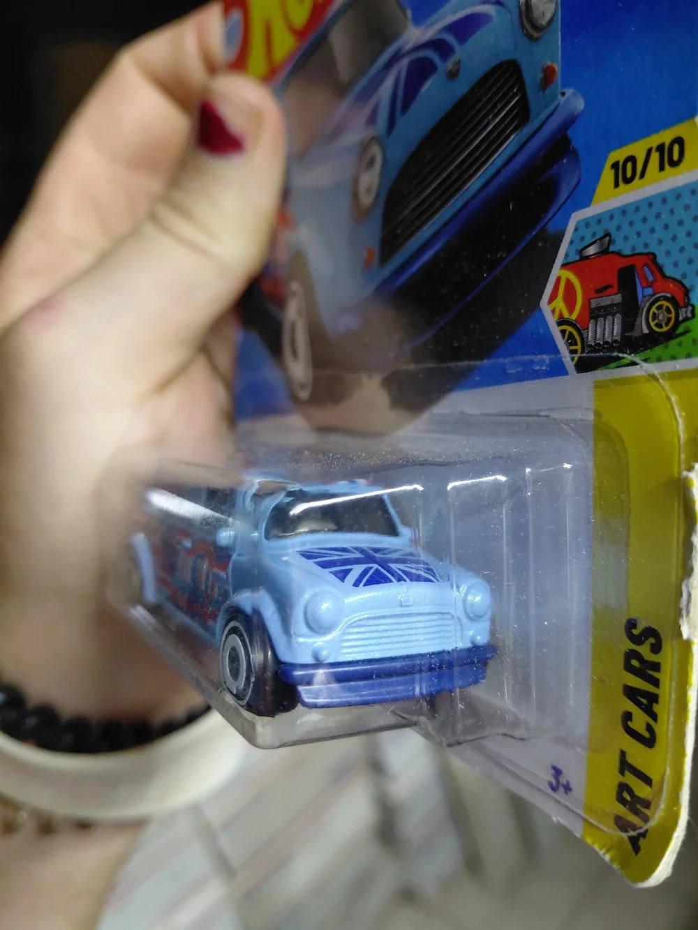 2025 Hot Wheels HW Art Cars series '67 Austin Mini Van in blue featuring a disti